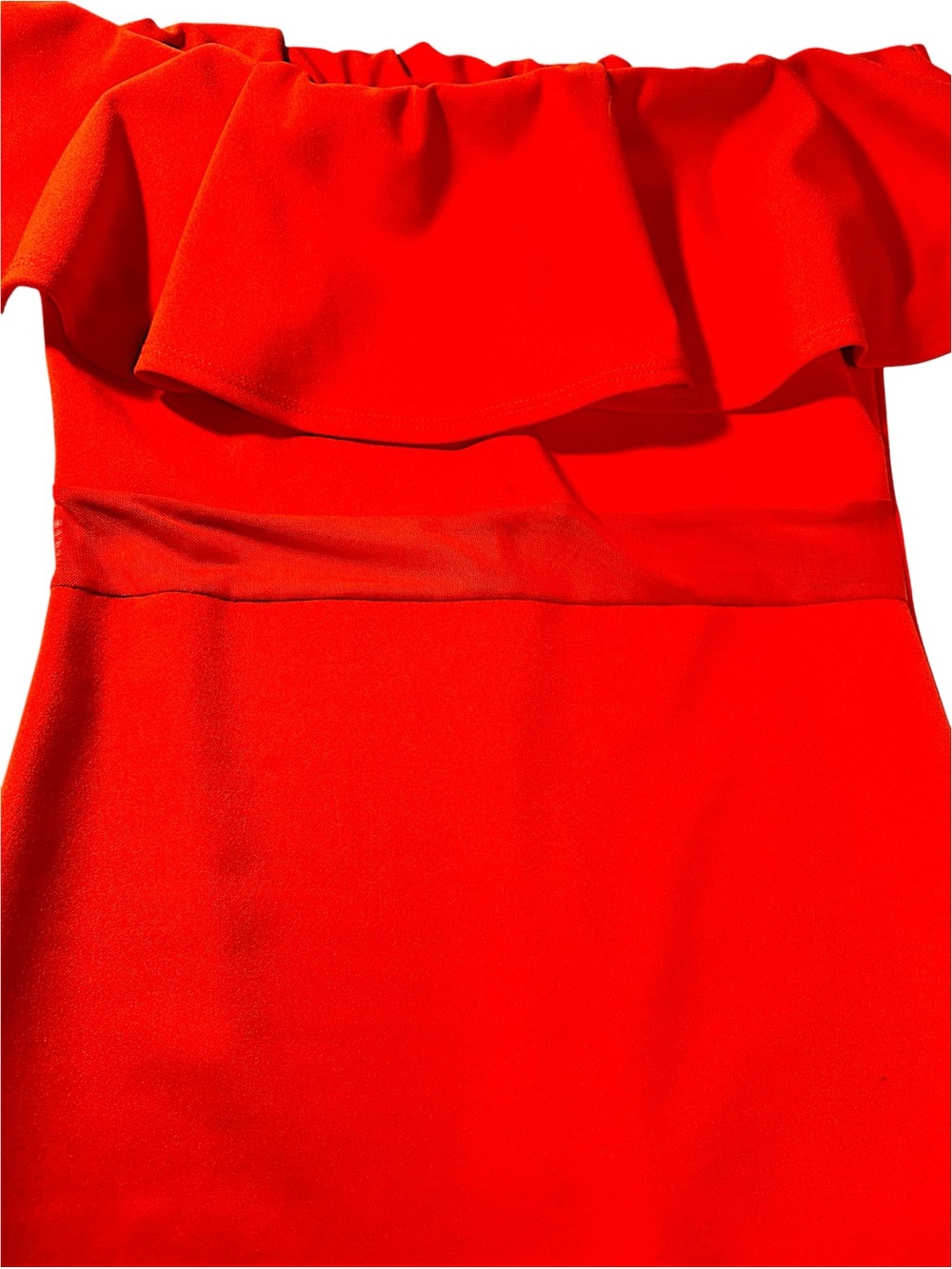 privy Red One-Shoulder Ruffle Bodycon Dress - Picture 3 of 8